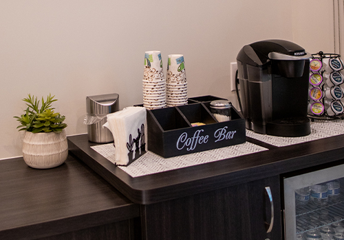 Refreshment area in dental office