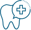 Icon of a tooth with a plus sign