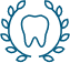 Icon of a tooth surrounded by garland