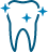 Icon of a sparkling tooth